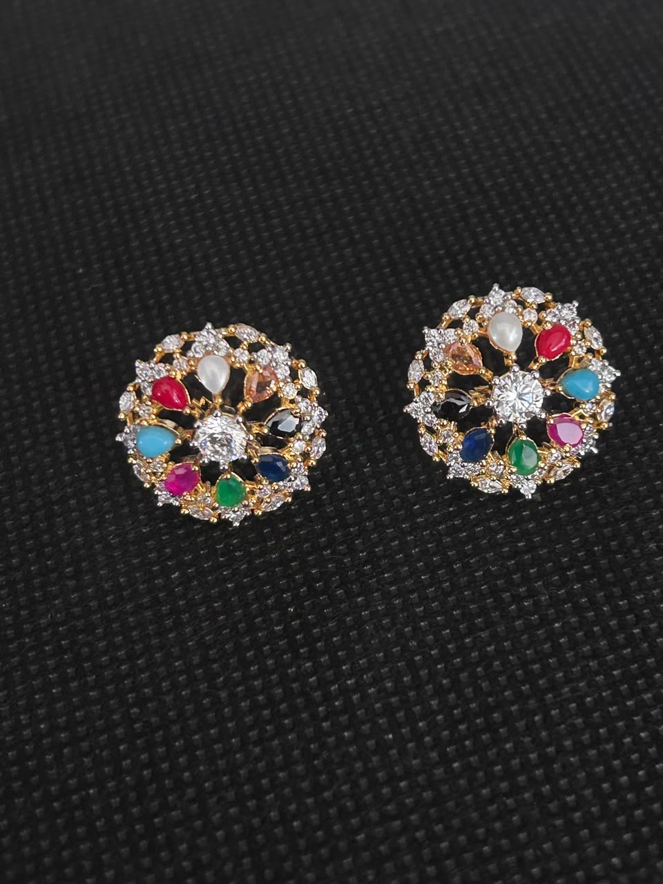 Navrang Blossom AD Stud Earrings
