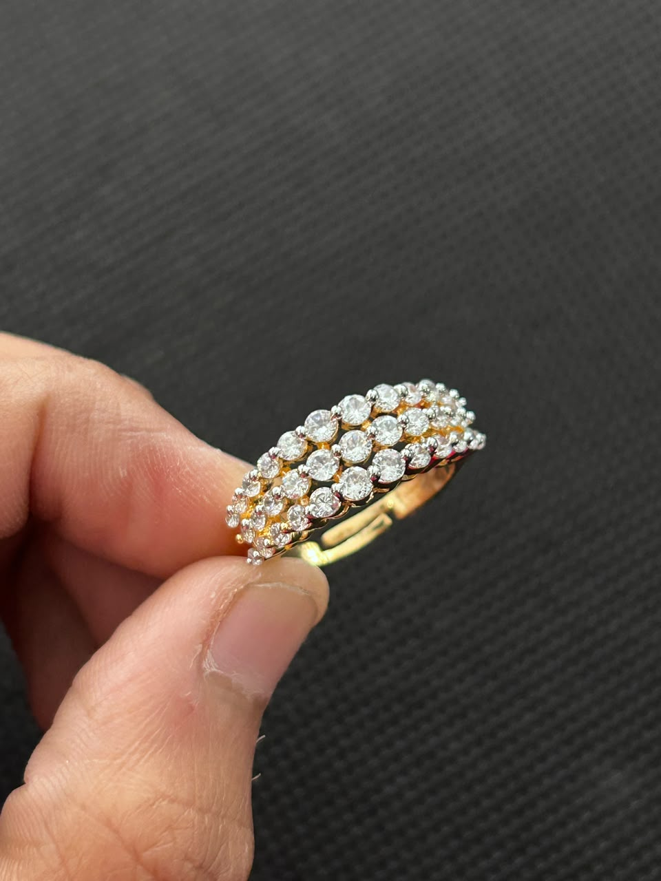 Avyara Triple Row Adjustable Ring