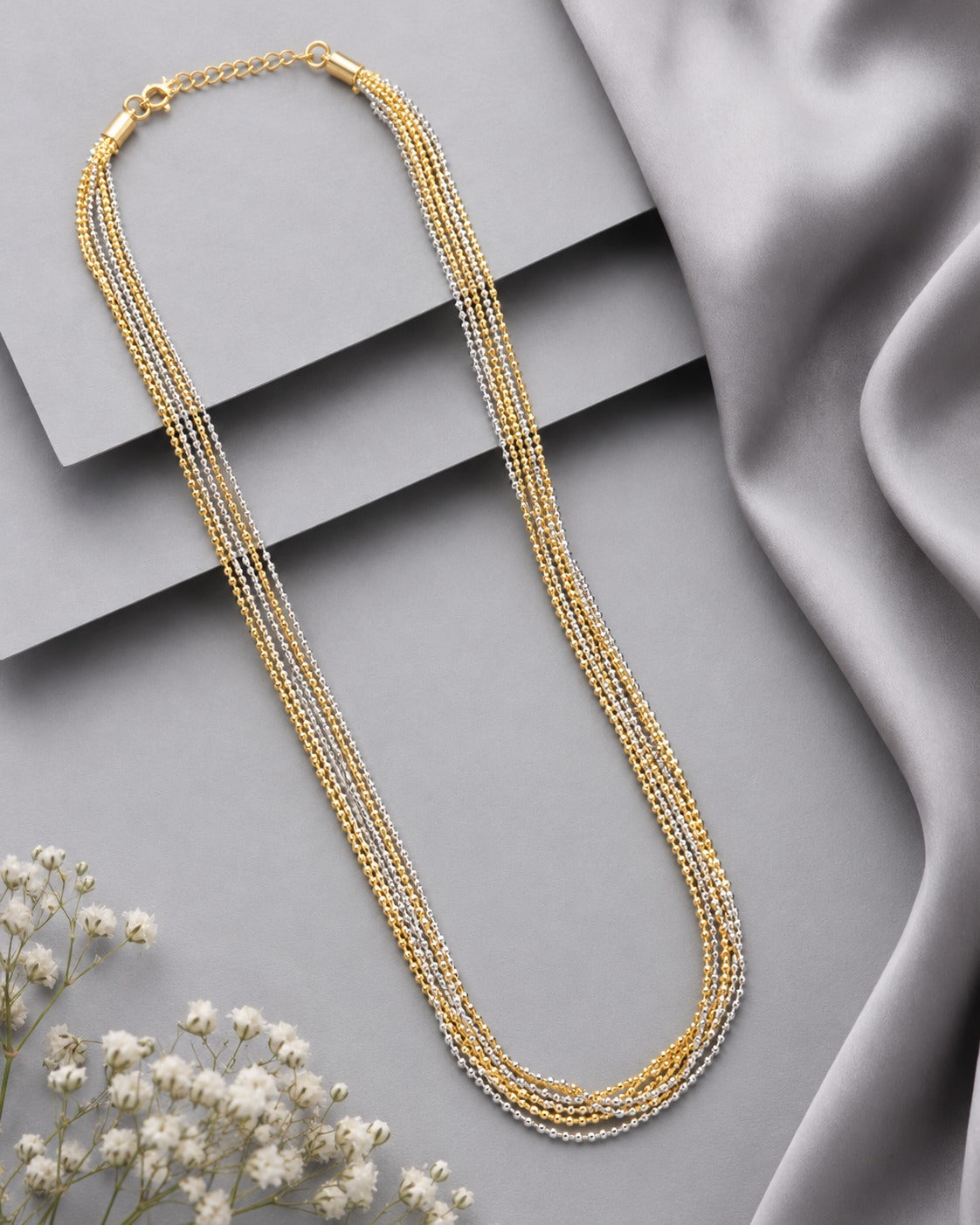 Aurelia Two-Tone Multi-Layer Italian Chain Necklace