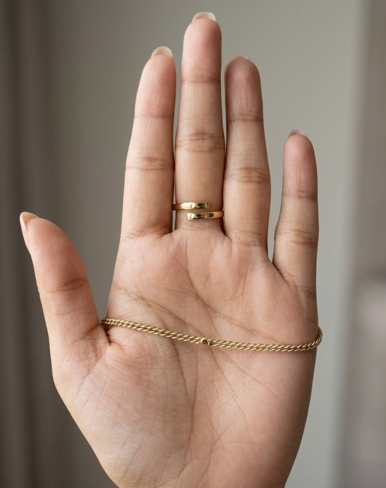 Gulnaar Floral Hand Cuff Bracelet for Women in Gold Tone