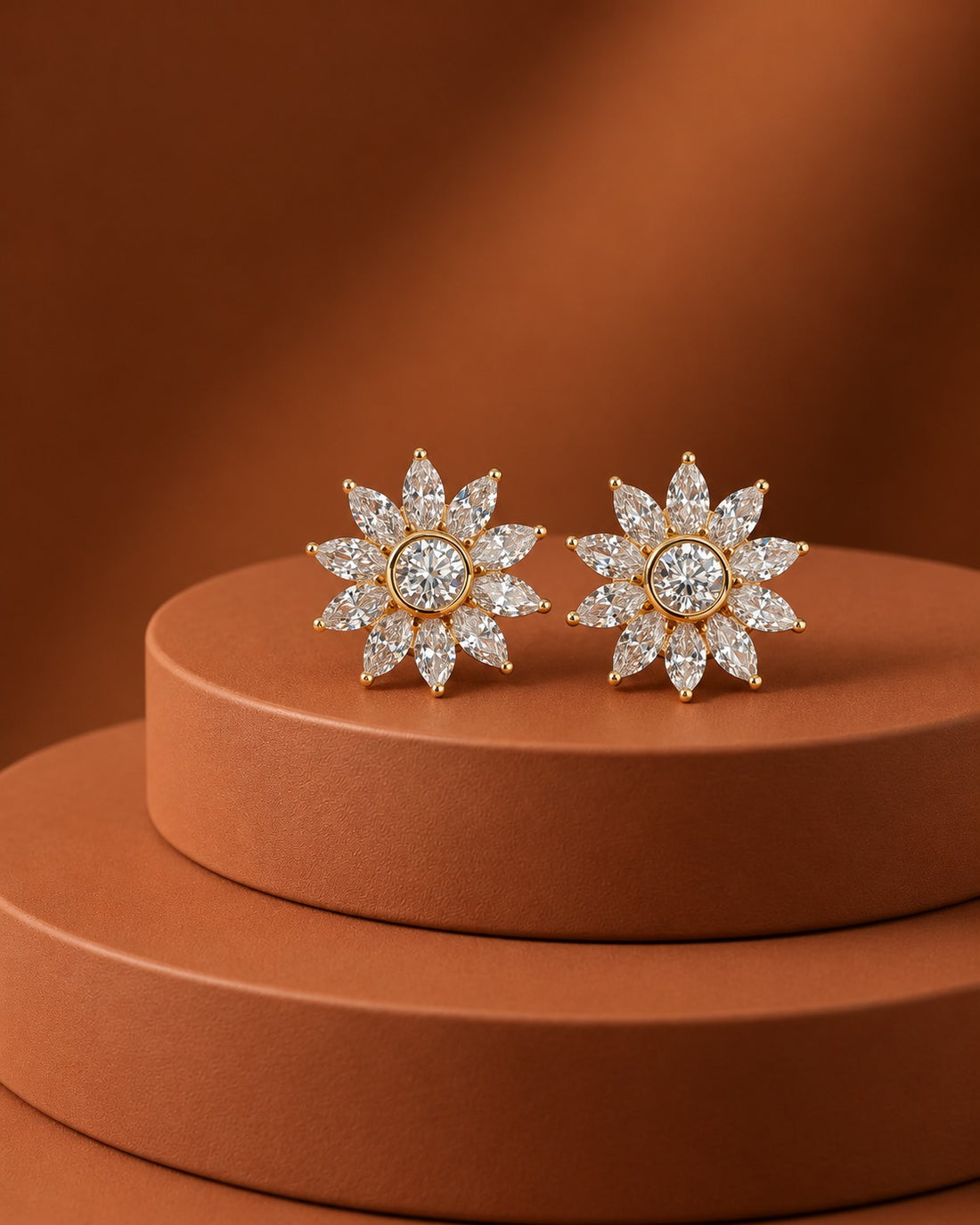 Florina Marquise Bloom Diamond-Look Stud Earrings