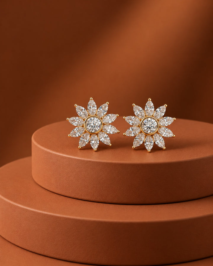 Florina Marquise Bloom Diamond-Look Stud Earrings