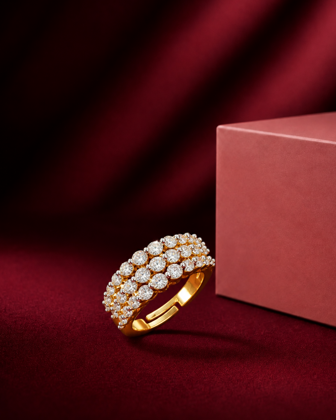 Avyara Triple Row Adjustable Ring