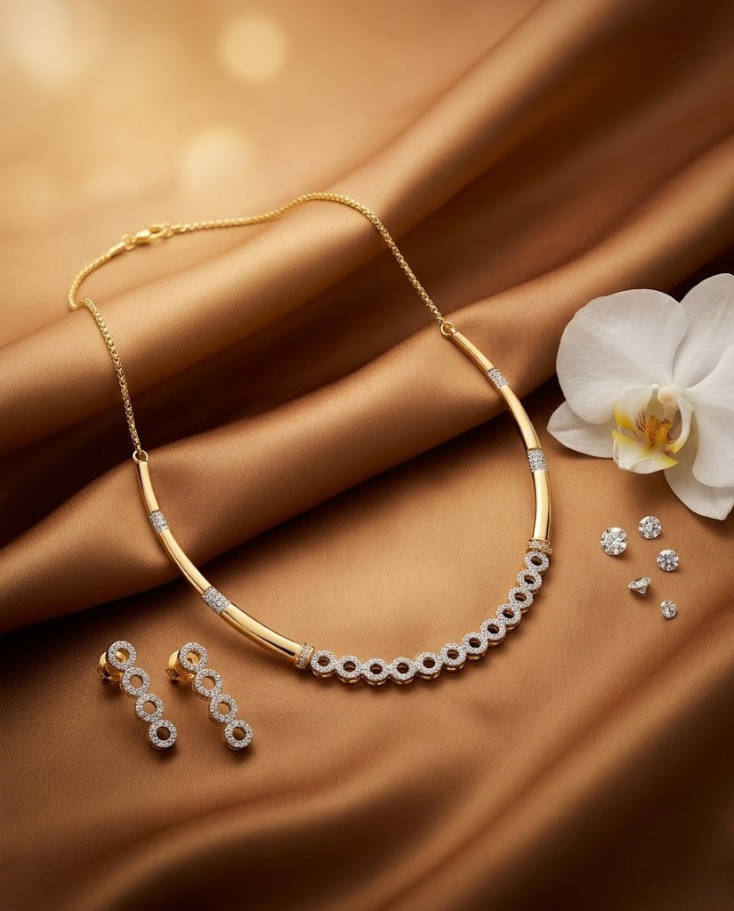 Varnika Diamond Circle Statement Necklace for Women