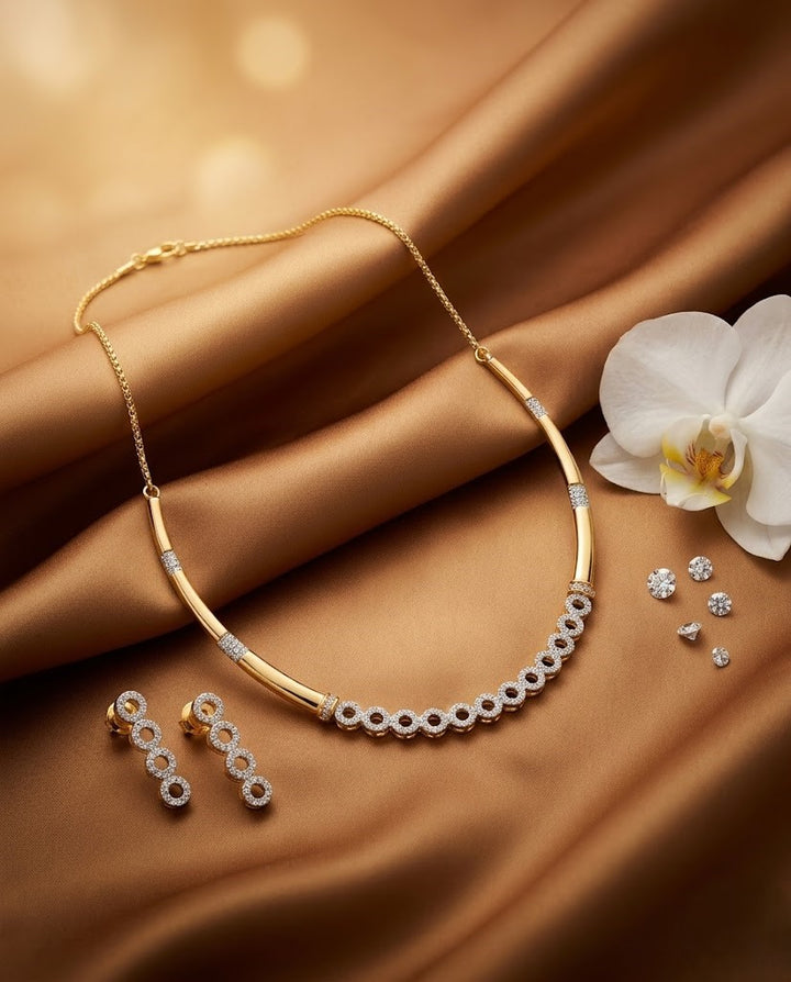 Varnika Diamond Circle Statement Necklace for Women