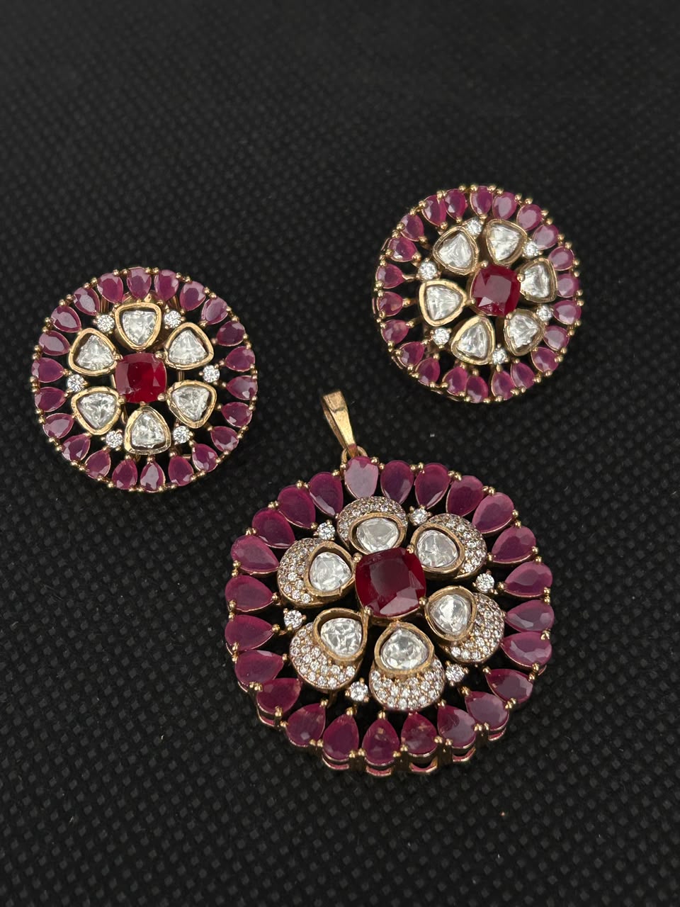 4CM Maharani Polki Pendant Set