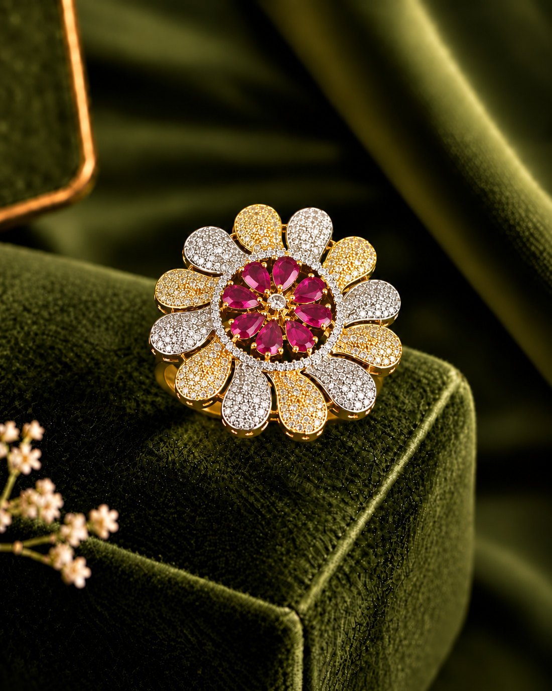 Regal Bloom Adjustable Statement Ring