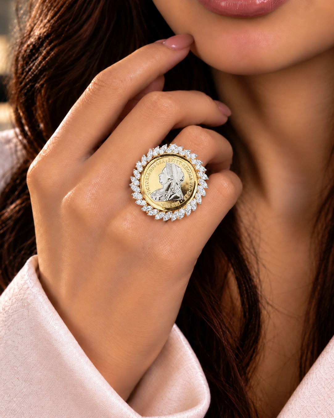 Regalia Coin Halo Statement Ring