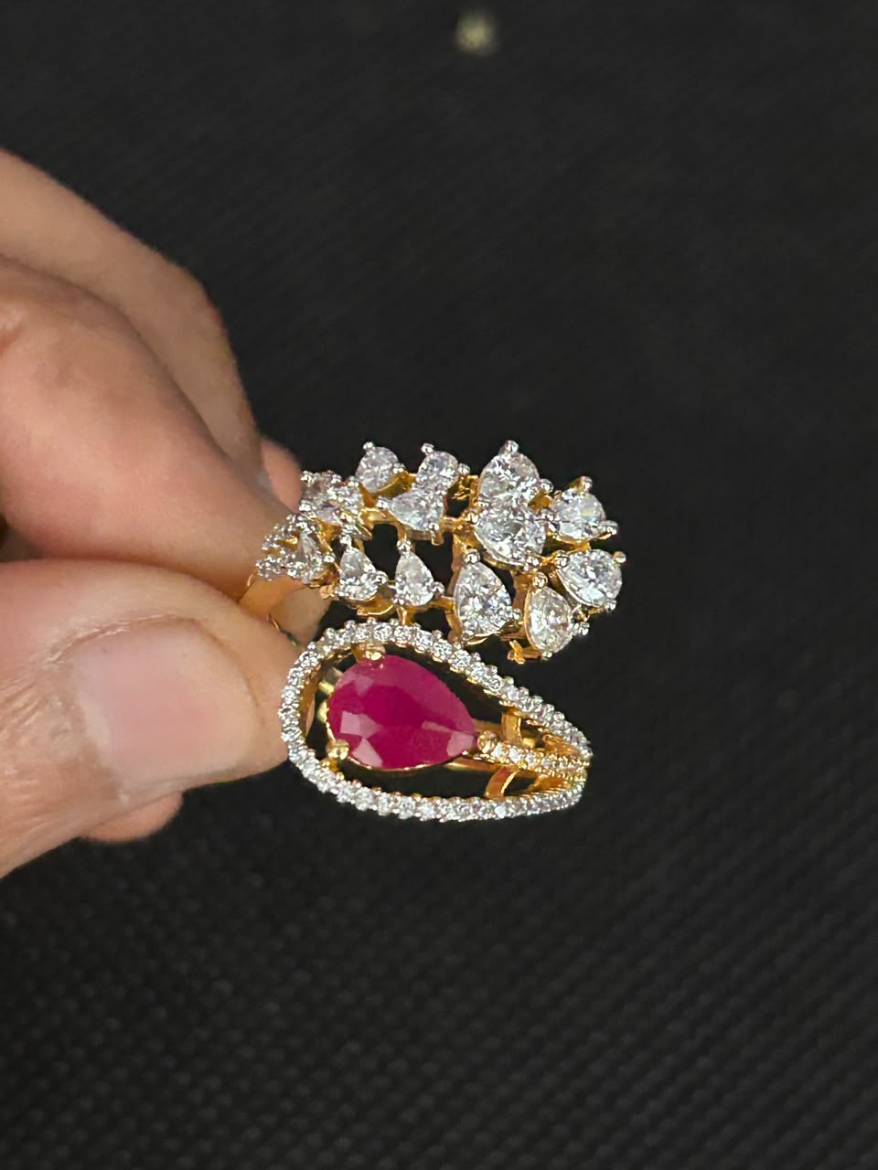 Celestia Teardrop Bloom Adjustable Ring