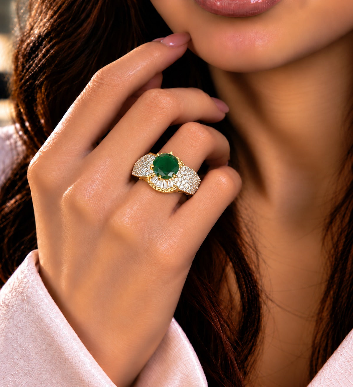 Majestic Crown Solitaire Adjustable Ring