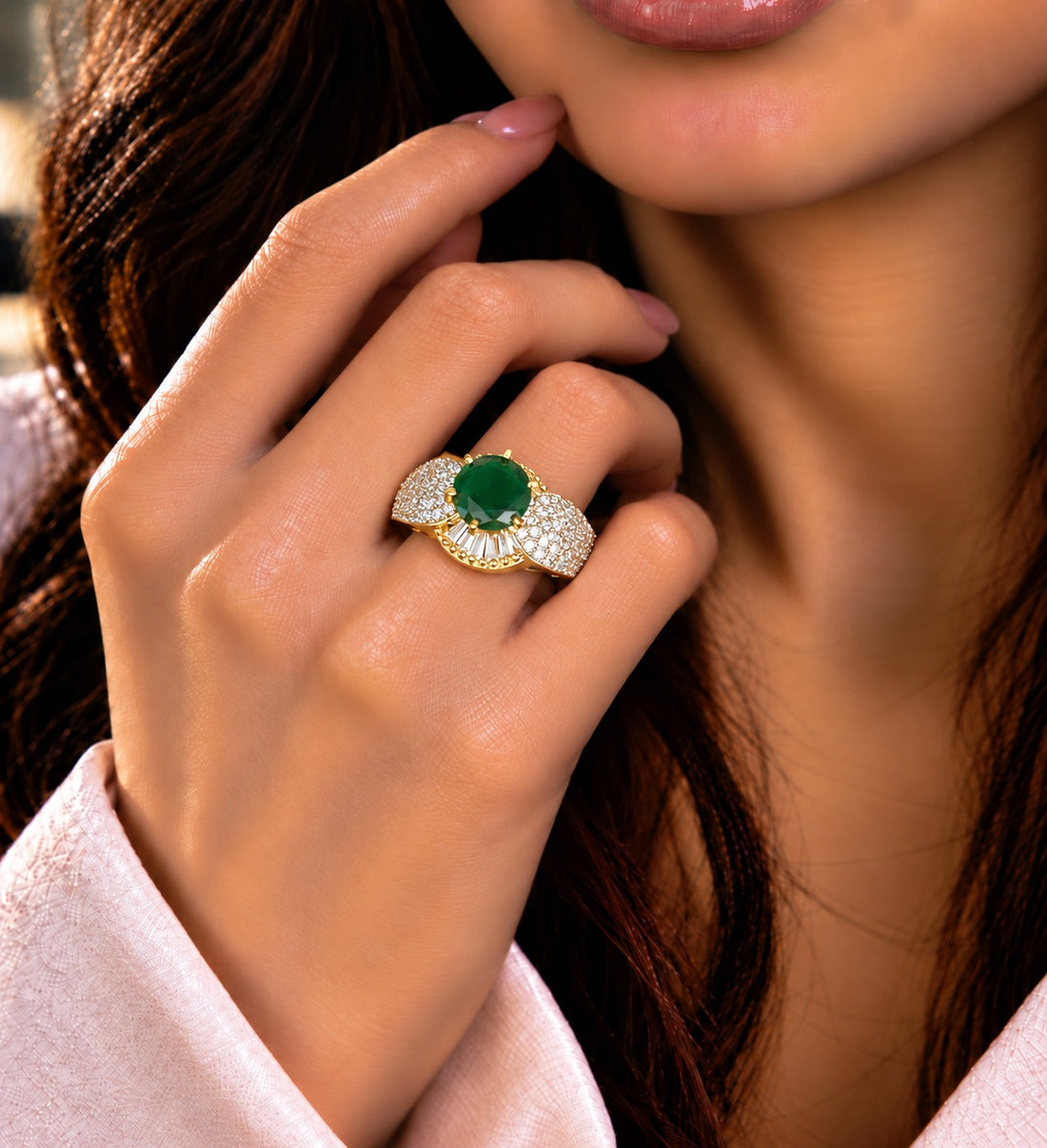Majestic Crown Solitaire Adjustable Ring
