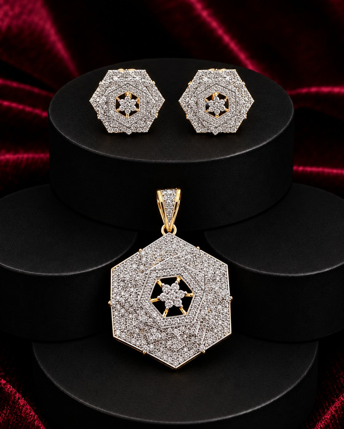 Hexora Radiance Geometric Pendant Set