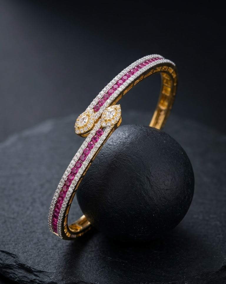 Aarivya Diamond Elegance Openable Kada Bracelet for Women