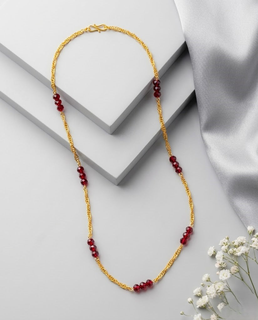 Ruby Crystal Daily Wear Chain for Women