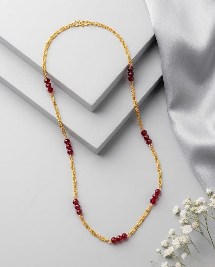 Ruby Crystal Daily Wear Chain for Women