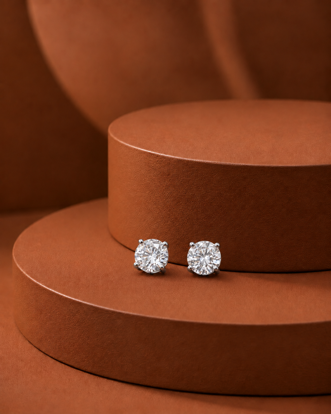 Ziva Solitaire Crystal Stud Earrings