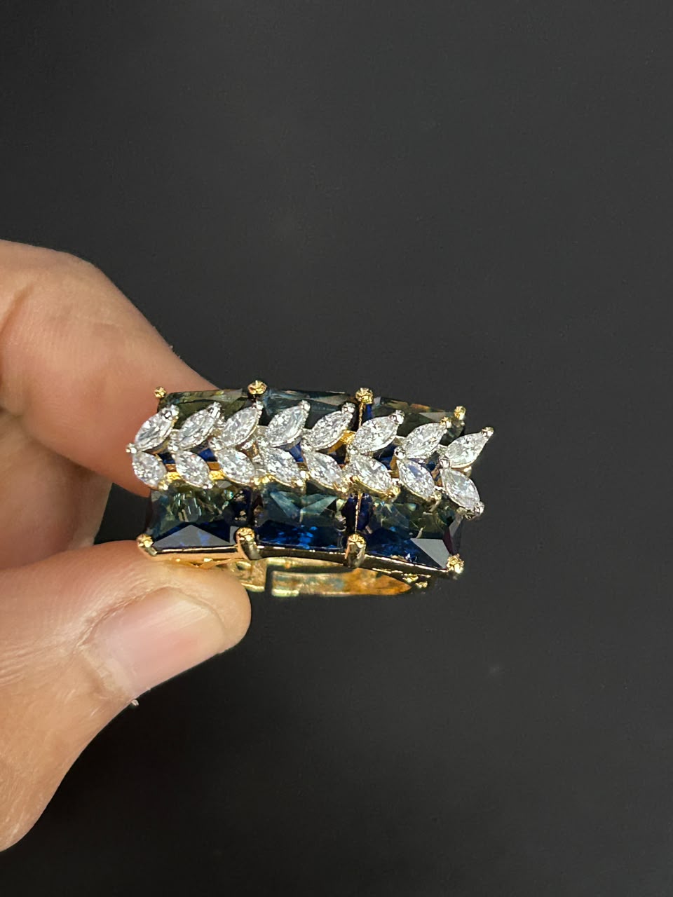 Elowen Crystal Vine Adjustable Ring