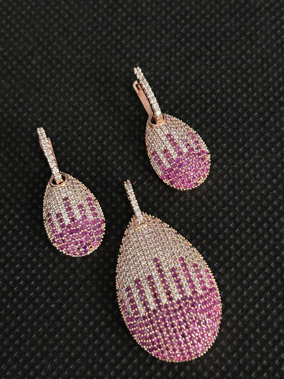 Aurevia Spectrum Teardrop Pendant & Earrings Set