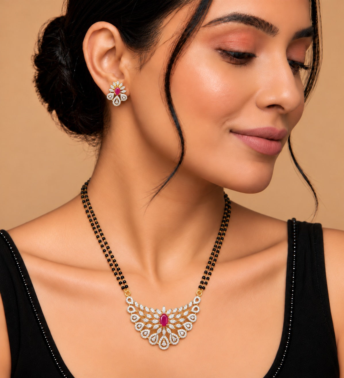 Shanaya Peacock Fan Mangalsutra Set – 24 Inch