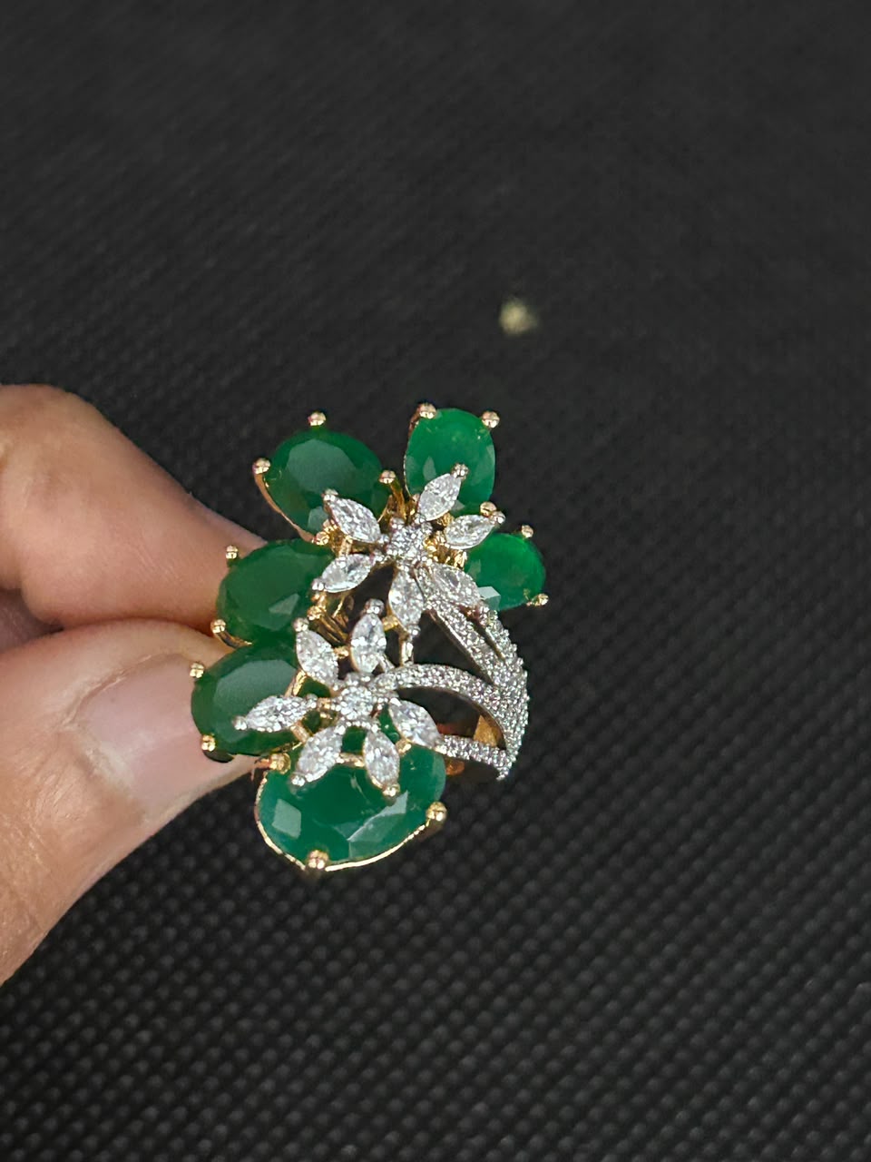 Aurevia Floral Cascade Adjustable Ring