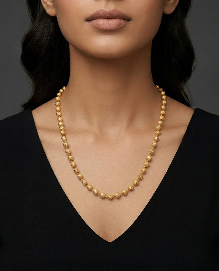 Gold Finish Beaded Chain for Women