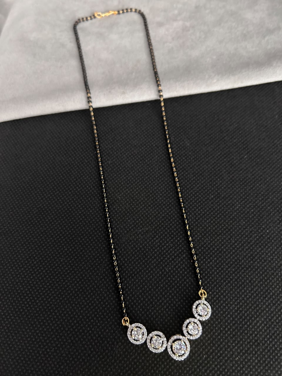 18 Inch Halo Stone Mangalsutra Set