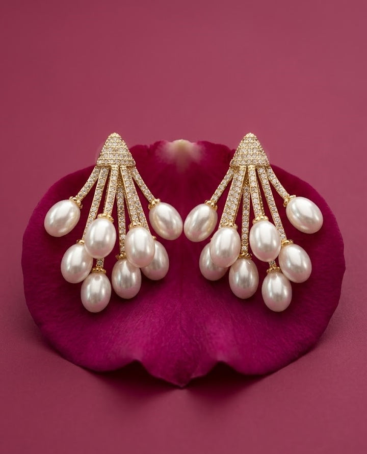 Noorika Pearl Cascade Stud Earrings