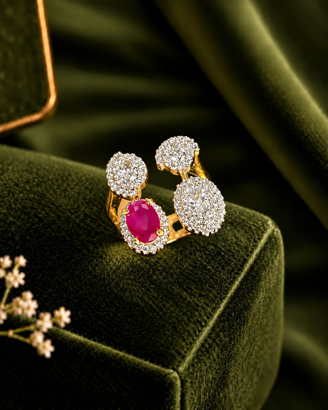 Seraphina Twin Halo Adjustable Ring