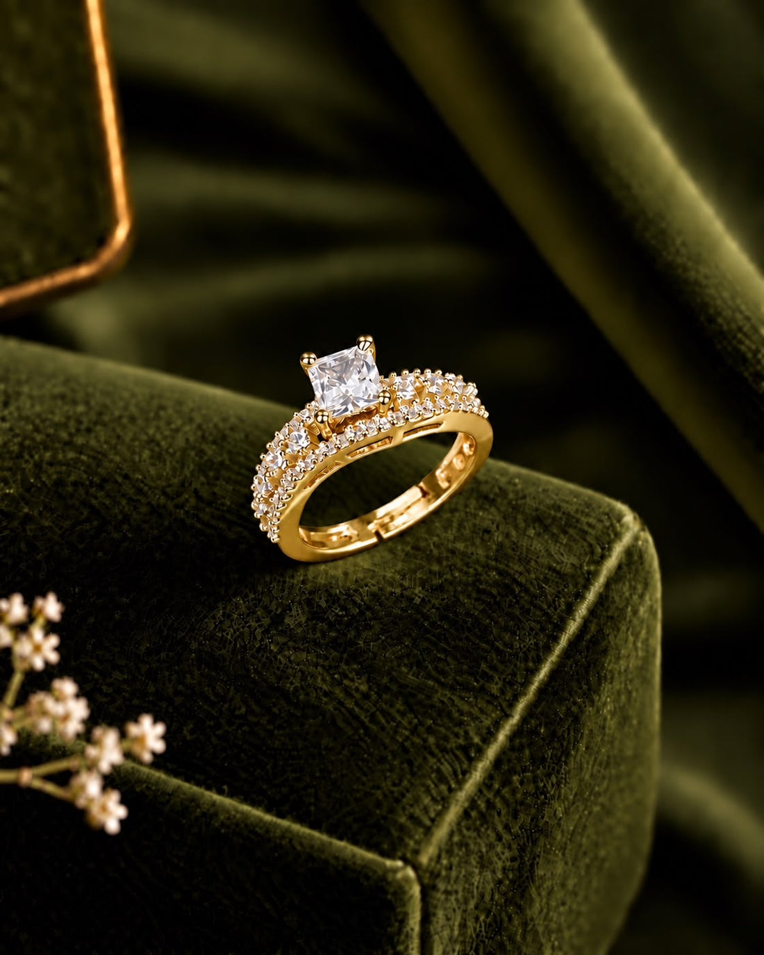Avira Geometric Solitaire Adjustable Ring