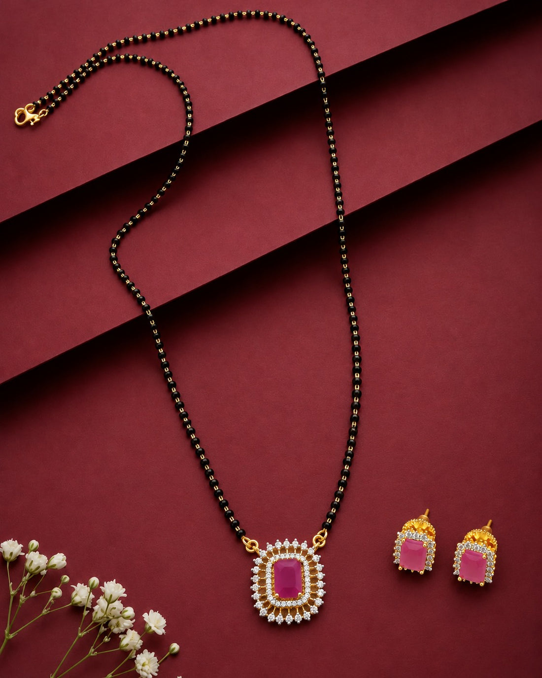 Ziyana Emerald Cut Mangalsutra Set – 18 Inch