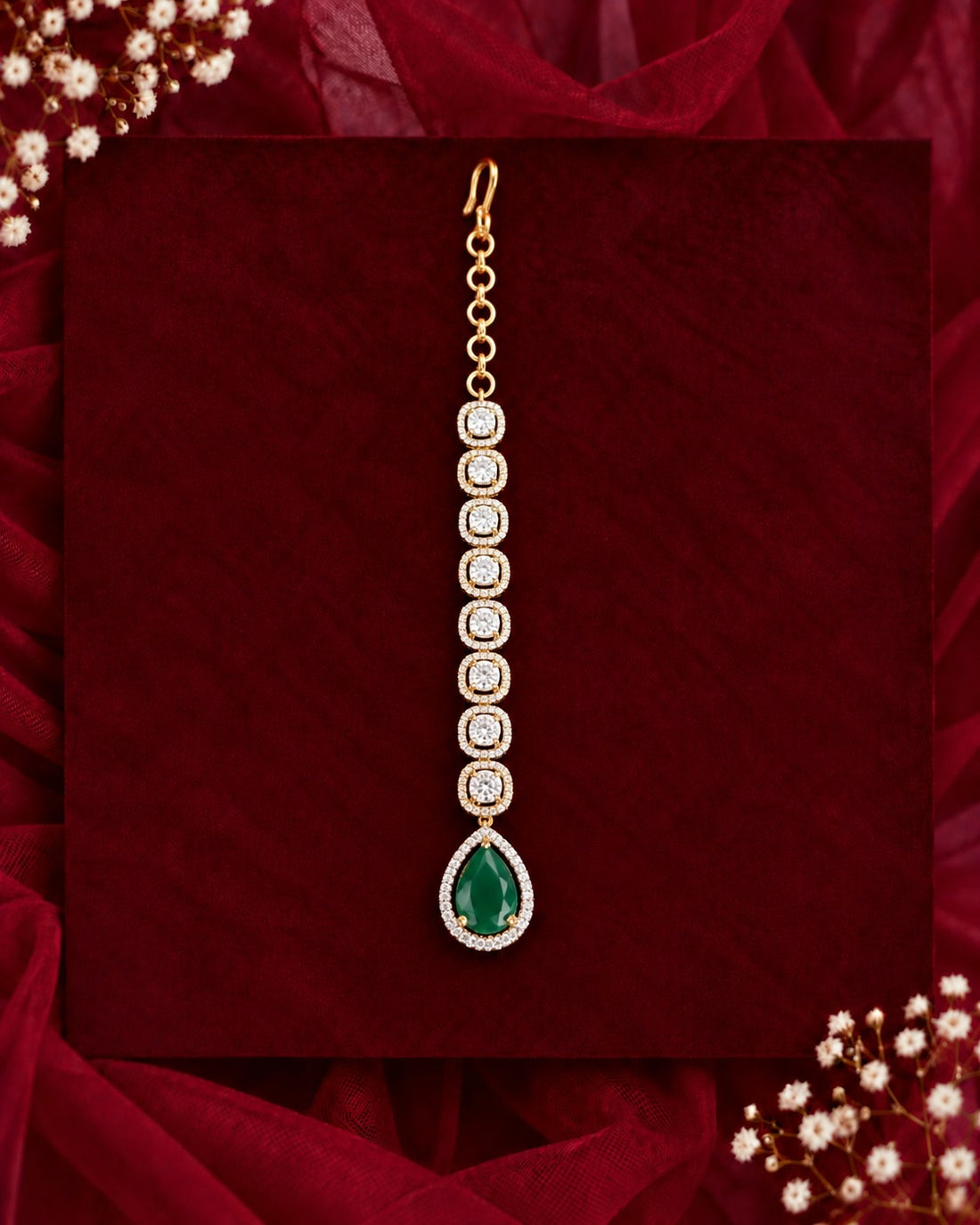 Luxe Halo Teardrop Maang Tikka