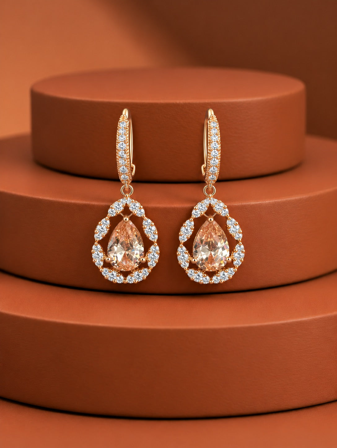 Solid Luxe Teardrop Halo Earrings