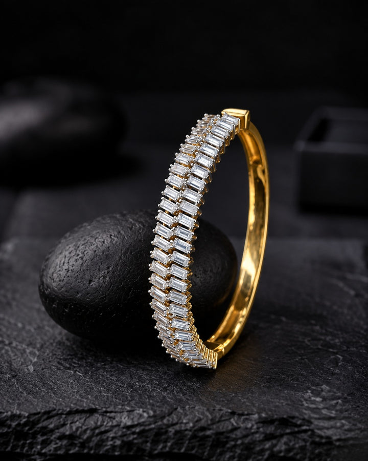 Eloria Oval Openable Baguette Diamond-Look Bracelet – Fits 2.4 & 2.6
