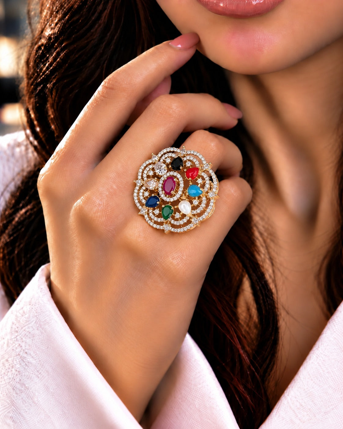 Navratan Royale Adjustable Ring