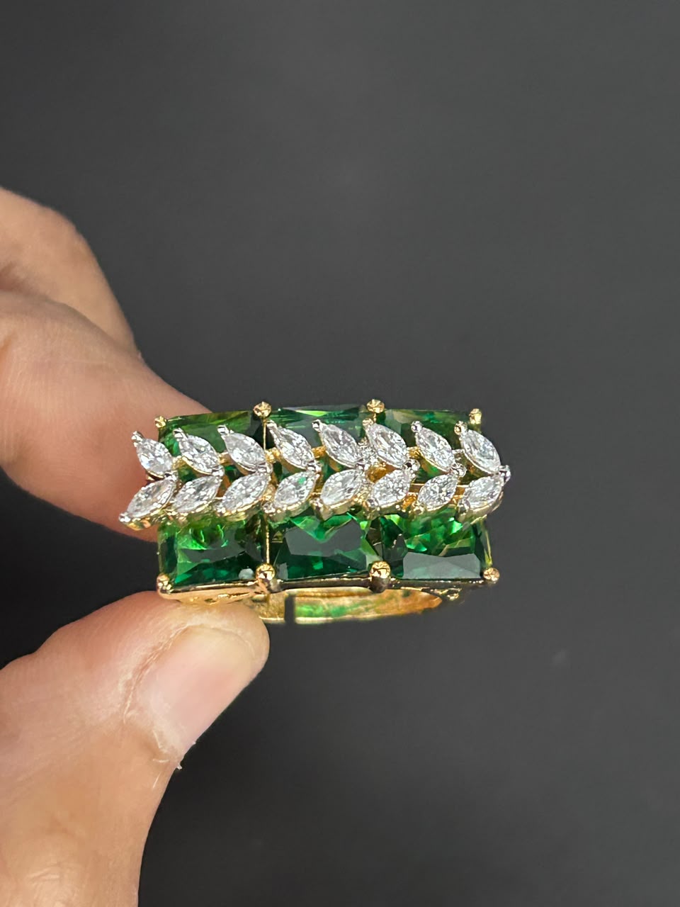 Elowen Crystal Vine Adjustable Ring