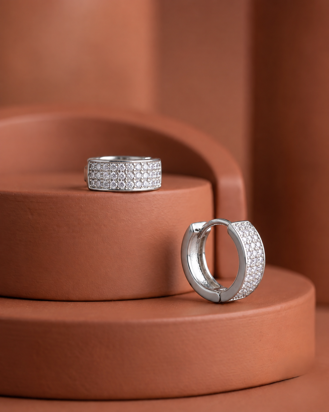 Kiara Sparkle  CZ Hoop Earrings