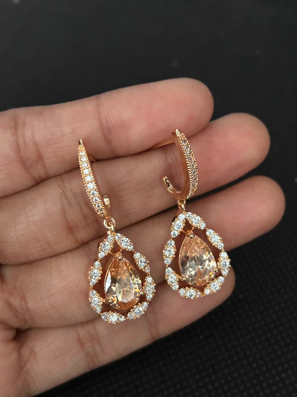 Solid Luxe Teardrop Halo Earrings