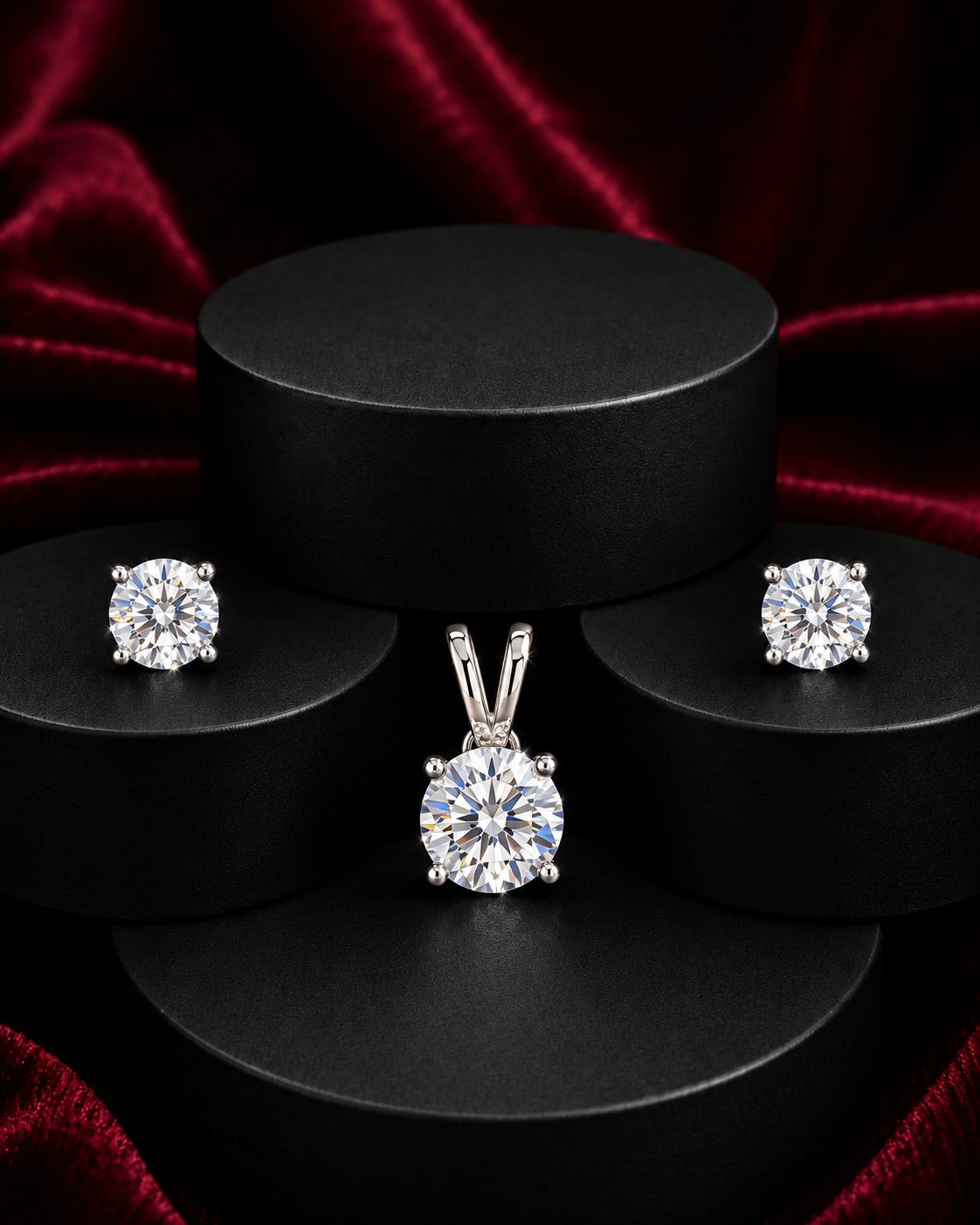 Solara Luxe Solitaire Pendant Set