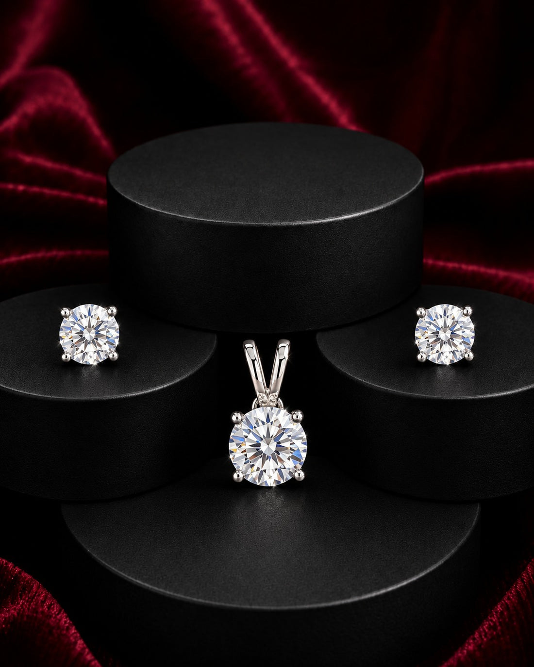 Solara Luxe Solitaire Pendant Set