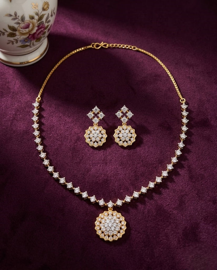 Aarunya Diamond Blossom Necklace Set