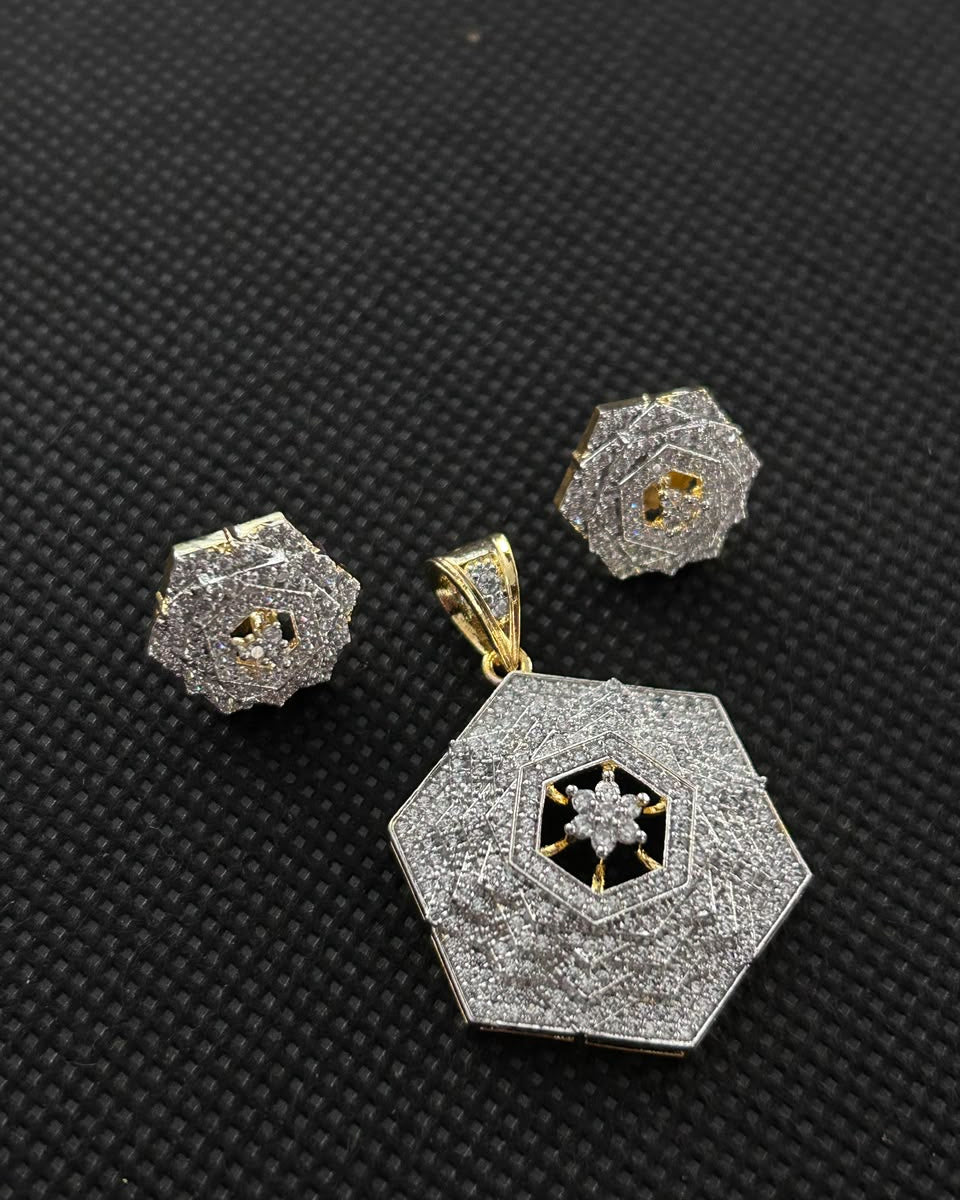 Hexora Radiance Geometric Pendant Set