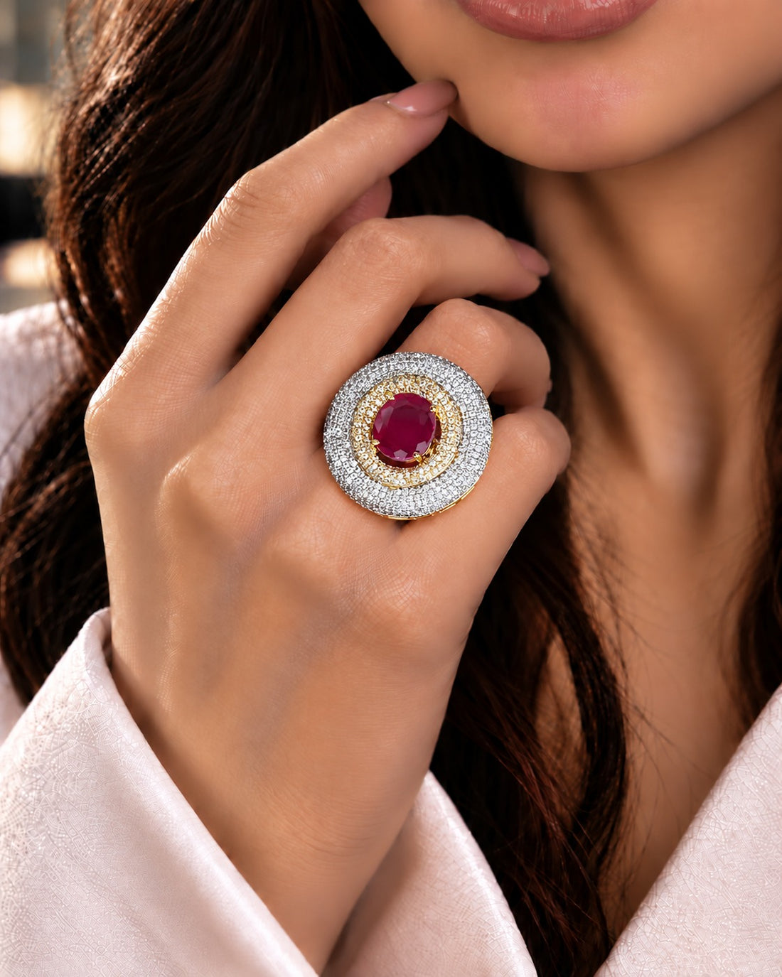 Aurelia Halo Adjustable Statement Ring