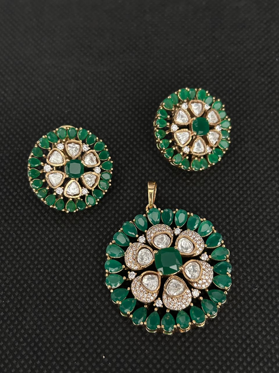 4CM Maharani Polki Pendant Set