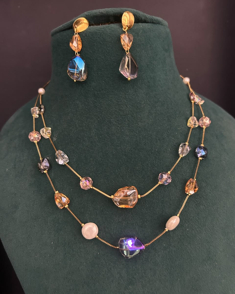 Aurelia Multicolour Crystal Designer Mala Set