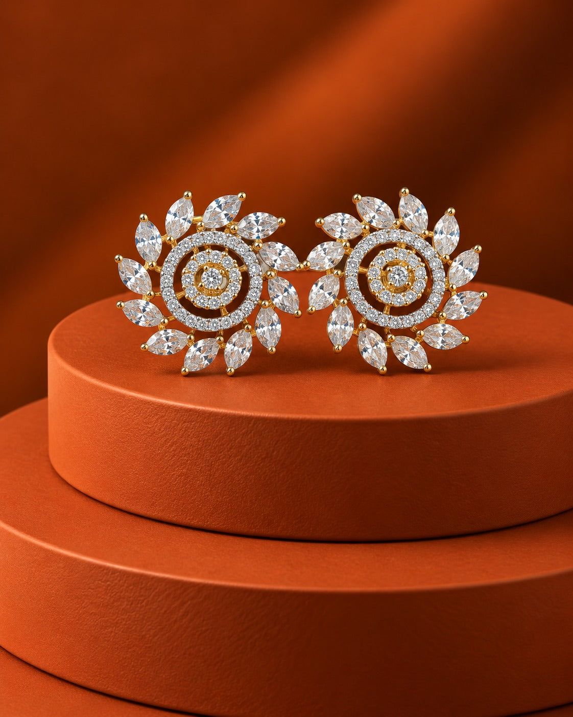 Solenne Marquise Halo Diamond-Look Stud Earrings