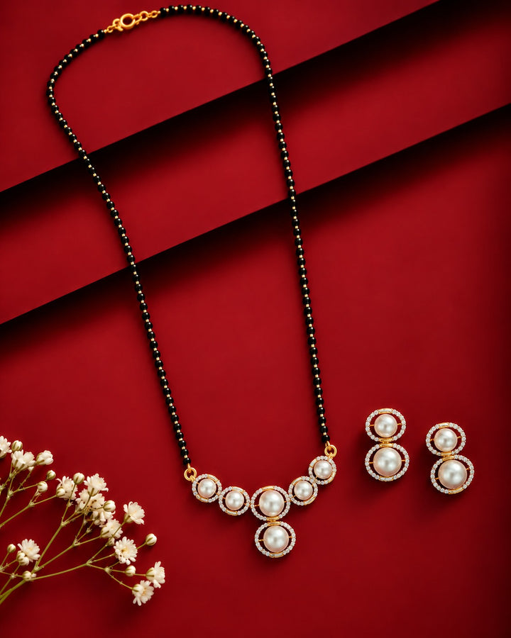 18 Inch Pearl Halo Mangalsutra Set