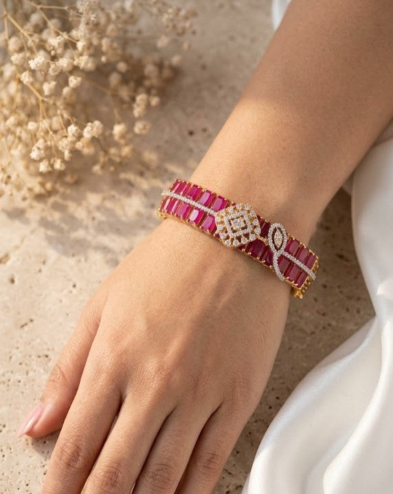 Aarunya Midnight Royale Openable Kada Bracelet for Women