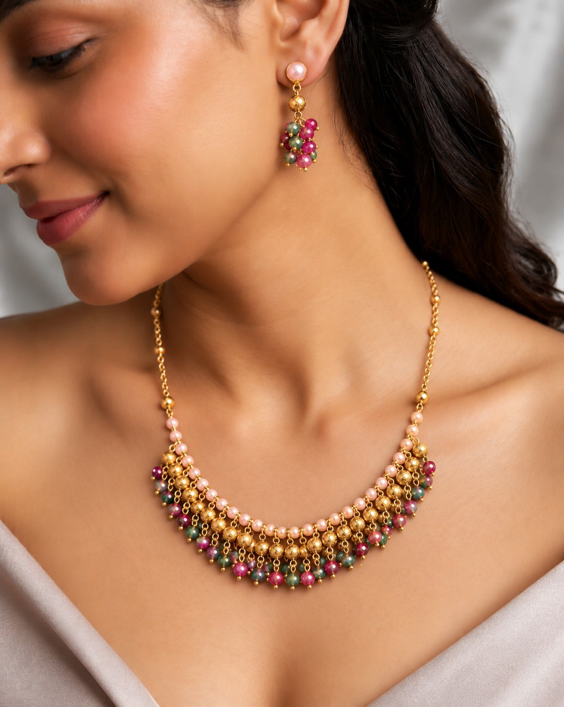 Gulnaar Beaded Designer Mala Set