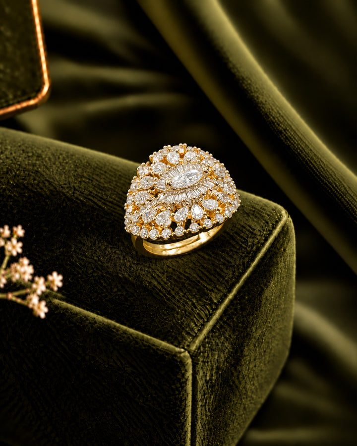 Aavya Marquise Bloom Adjustable Ring