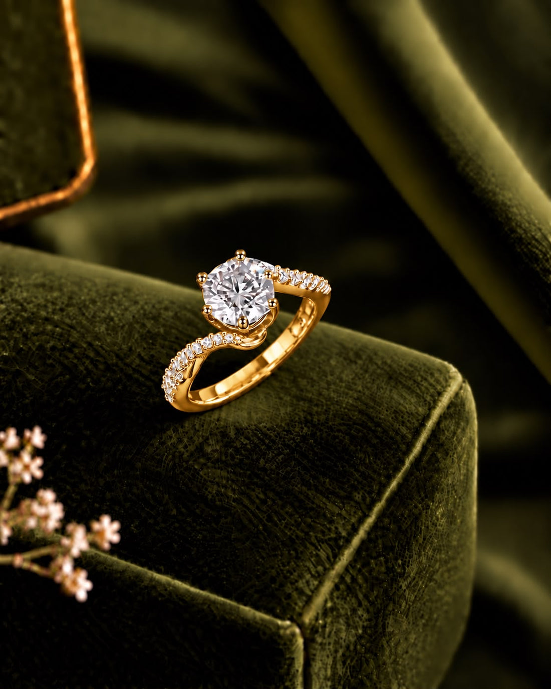Evelyn Twist Solitaire Adjustable Ring